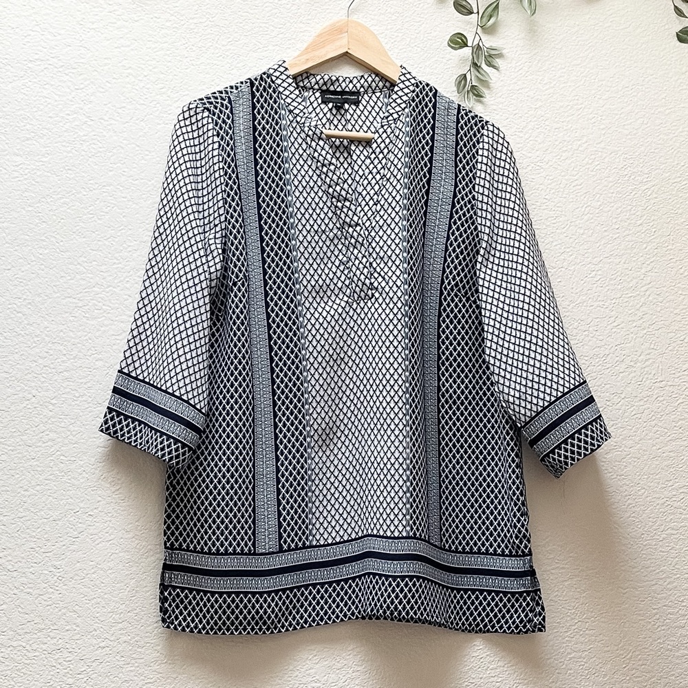 LAST CALL, lowest price 🪩 Adrienne Vittadini | Blue & White Print Blouse